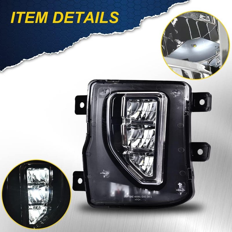 DOTCOM LED Bumper Fog Lights Lamps Compatible with Chevy Silverado 1500 models only 2016-2018,Bumper Lamps Driving Fog Lamps w/Switch Clear lens - Image 4